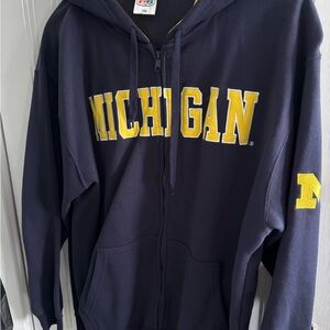 Escada Navy Blue and Yellow Zip Hoodie Jacket